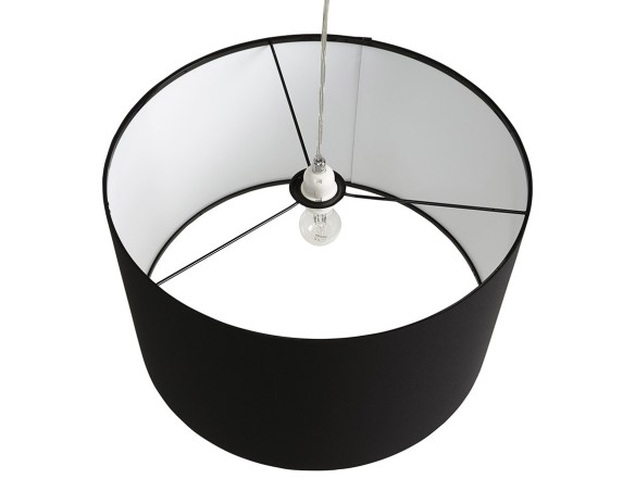Suspension BUNGEE ronde avec abat-jour noir