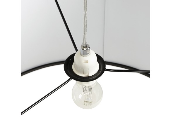 Suspension BUNGEE ronde avec abat-jour noir