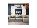 Suspension BUNGEE ronde avec abat-jour gris