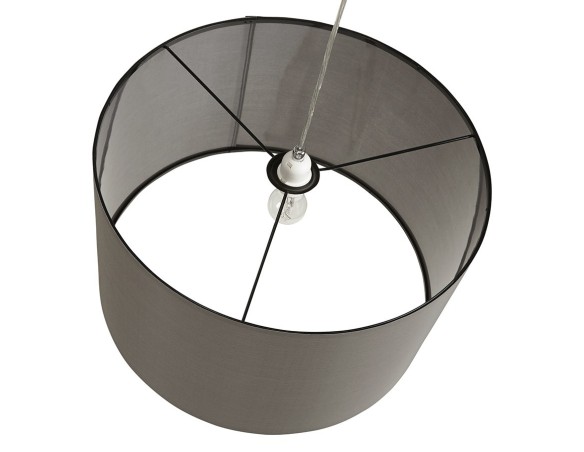 Suspension BUNGEE ronde avec abat-jour gris