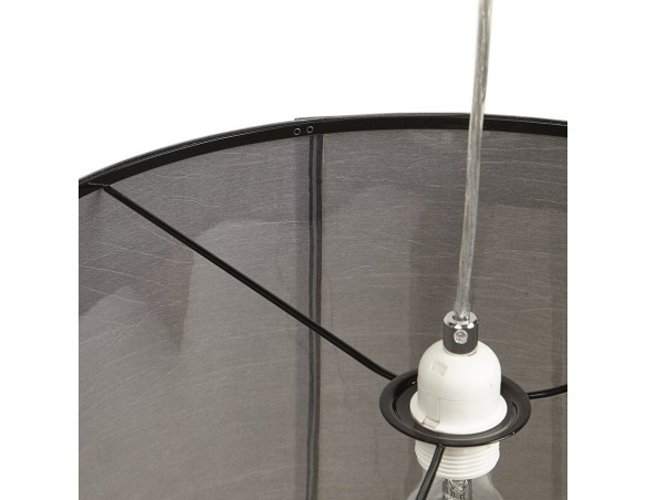 Suspension BUNGEE ronde avec abat-jour gris