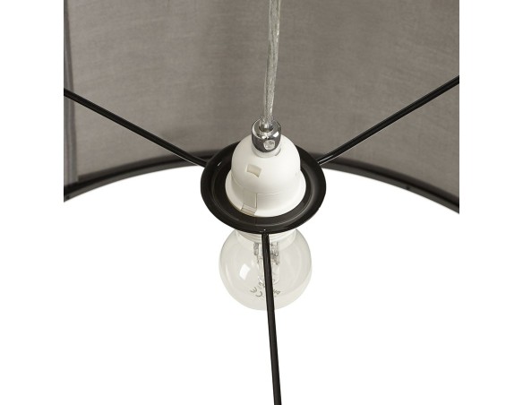 Suspension BUNGEE ronde avec abat-jour gris