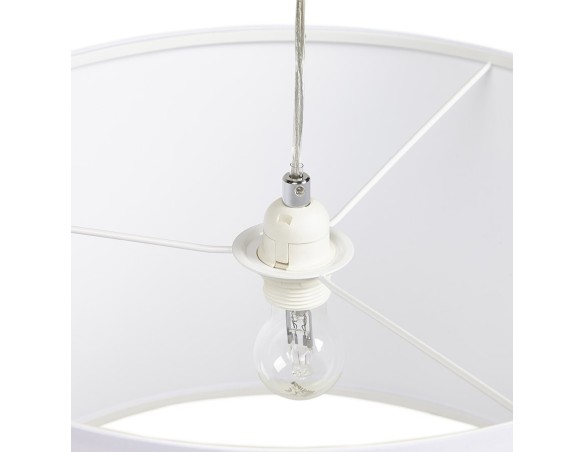 Suspension BUNGEE ronde avec abat-jour blanc