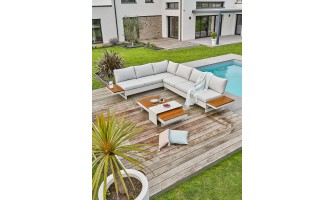 salon de jardin composé de 2 canapés 3 places MINERA-GRIS