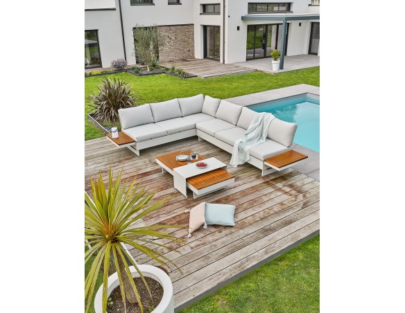 salon de jardin composé de 2 canapés 3 places MINERA-GRIS
