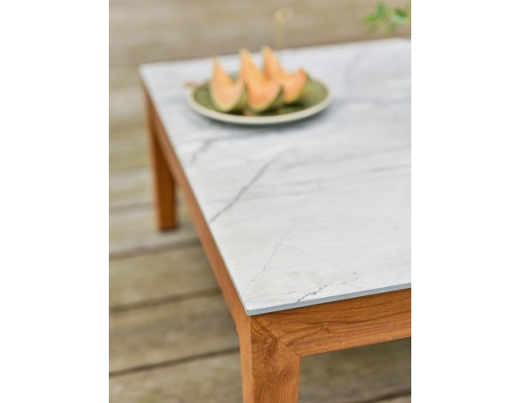 Salon bas de jardin effet bois en aluminium - ALPHI