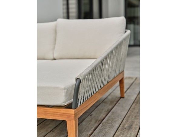 Salon bas de jardin effet bois en aluminium - ALPHI