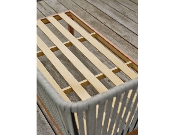 Salon bas de jardin effet bois en aluminium - ALPHI