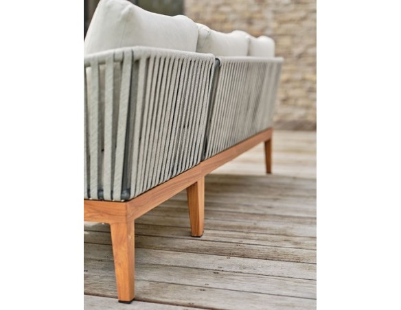 Salon bas de jardin effet bois en aluminium - ALPHI