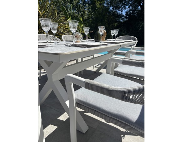 Ensemble repas de jardin avec 8 fauteuils -  ABELLA