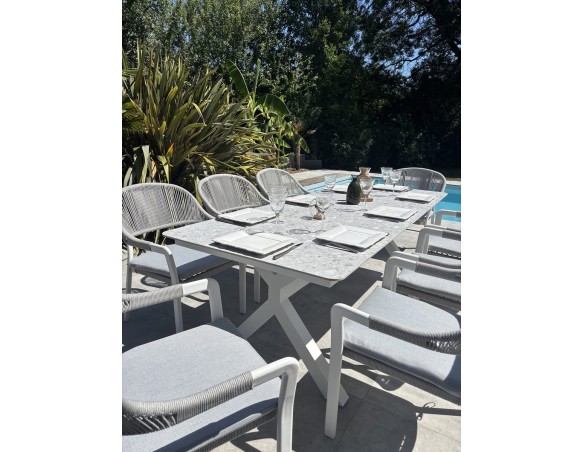 Ensemble repas de jardin avec 8 fauteuils -  ABELLA