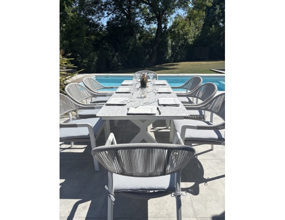 Ensemble repas de jardin avec 8 fauteuils -  ABELLA
