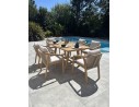Ensemble repas de jardin 6 places en bois d'acacia - SERENA
