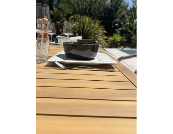 Ensemble repas de jardin 6 places en bois d'acacia - SERENA