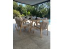 Ensemble repas de jardin 6 places en bois d'acacia - SERENA