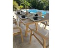 Ensemble repas de jardin 6 places en bois d'acacia - SERENA