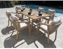 Ensemble repas de jardin SERENA (170x90 cm) 6 places en bois d'acacia - WOOD
SERENA-TB170+6FT