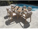 Ensemble repas de jardin 6 places en bois d'acacia - SERENA