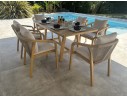 Ensemble repas de jardin 6 places en bois d'acacia - SERENA