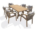 Ensemble repas de jardin 6 places en bois d'acacia - SERENA