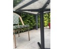 Ensemble de jardin table HPL effet marbré + 2 fauteuils Vert - BISTRO