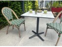 Ensemble de jardin table HPL effet marbré + 2 fauteuils Vert - BISTRO