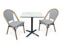 Table bistrot extérieure 2 places avec fauteuils empilables