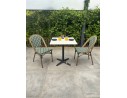 Lot composé d'une table de jardin BISTRO en Terrazzo et de 2 fauteuils vert