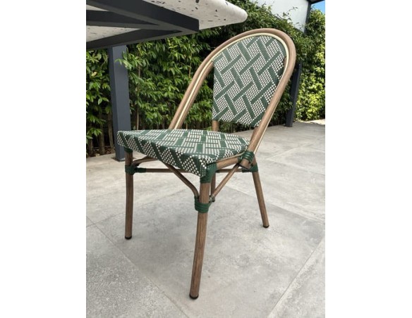 Ensemble de jardin table Terrazo  + 2 fauteuils Vert - BISTRO