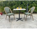 Lot composé d'une table de jardin BISTRO en Terrazzo et de 2 fauteuils vert