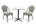 Ensemble de jardin table Terrazo  + 2 fauteuils Vert - BISTRO