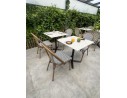 Ensemble de jardin table Terrazo  + 2 fauteuils Bleu - BISTRO