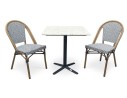 Ensemble de jardin table Terrazo  + 2 fauteuils Bleu - BISTRO