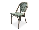 Fauteuil de jardin empilable vert en aluminium effet bois et textilène - BISTRO