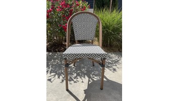 Fauteuil de jardin empilable bleu en aluminium - BISTRO
