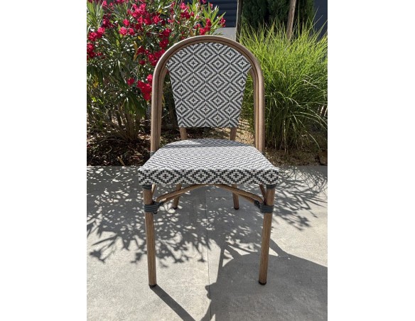 Fauteuil de jardin empilable bleu en aluminium - BISTRO