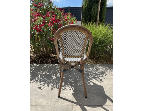 Fauteuil de jardin empilable bleu en aluminium - BISTRO