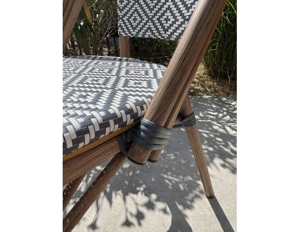 Fauteuil de jardin empilable bleu en aluminium - BISTRO