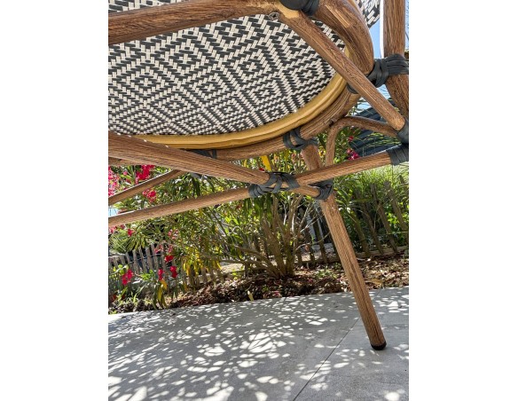Fauteuil de jardin empilable bleu en aluminium - BISTRO