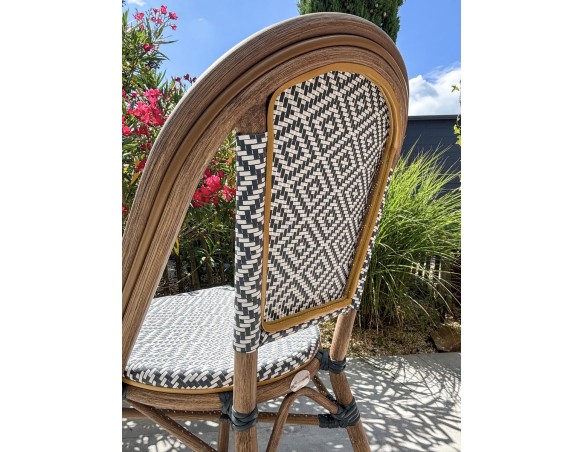 Fauteuil de jardin empilable bleu en aluminium - BISTRO