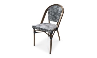 Fauteuil de jardin empilable bleu en aluminium - BISTRO