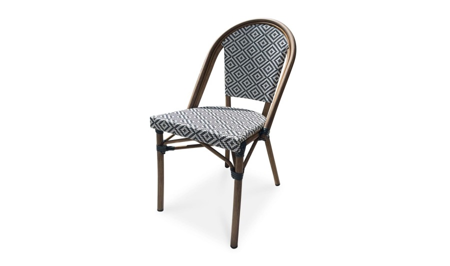 Fauteuil de jardin empilable bleu en aluminium - BISTRO