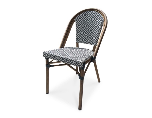 Fauteuil de jardin empilable bleu en aluminium - BISTRO