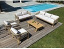 Salon bas de jardin SERENA 7 places en bois d'acacia - WOOD