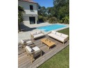 Salon bas de jardin SERENA 7 places en bois d'acacia - WOOD