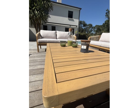 Salon bas de jardin SERENA 7 places en bois d'acacia - WOOD