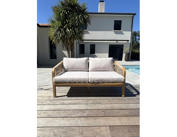 Salon bas de jardin SERENA 7 places en bois d'acacia - WOOD