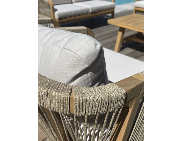 Salon bas de jardin SERENA 7 places en bois d'acacia - WOOD