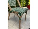 Ensemble de jardin table RONDE HPL effet marbré + 2 fauteuils verts - BISTRO