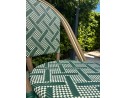 Ensemble de jardin table RONDE HPL effet marbré + 2 fauteuils verts - BISTRO